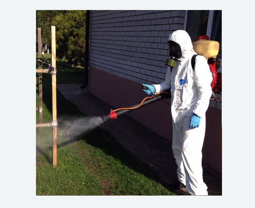 травля клещей на участке в Калтане